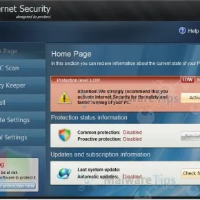 [Image: Internet Security malware]