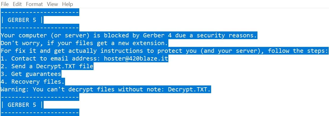 How to remove Gerber Ransomware (Virus Removal Guide) 1 Image: Gerber Ransomware