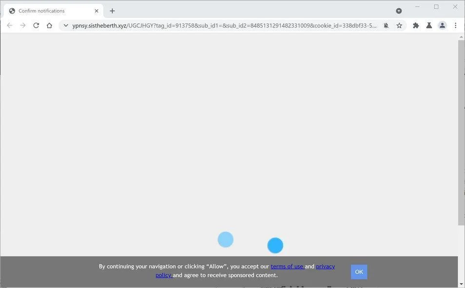 Remove Sistheberth.xyz pop-up ads (Virus Removal Guide) 1 Image: Chrome browser is redirected to Sistheberth.xyz