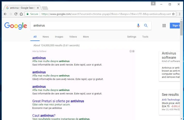 Ads by GoSave adware