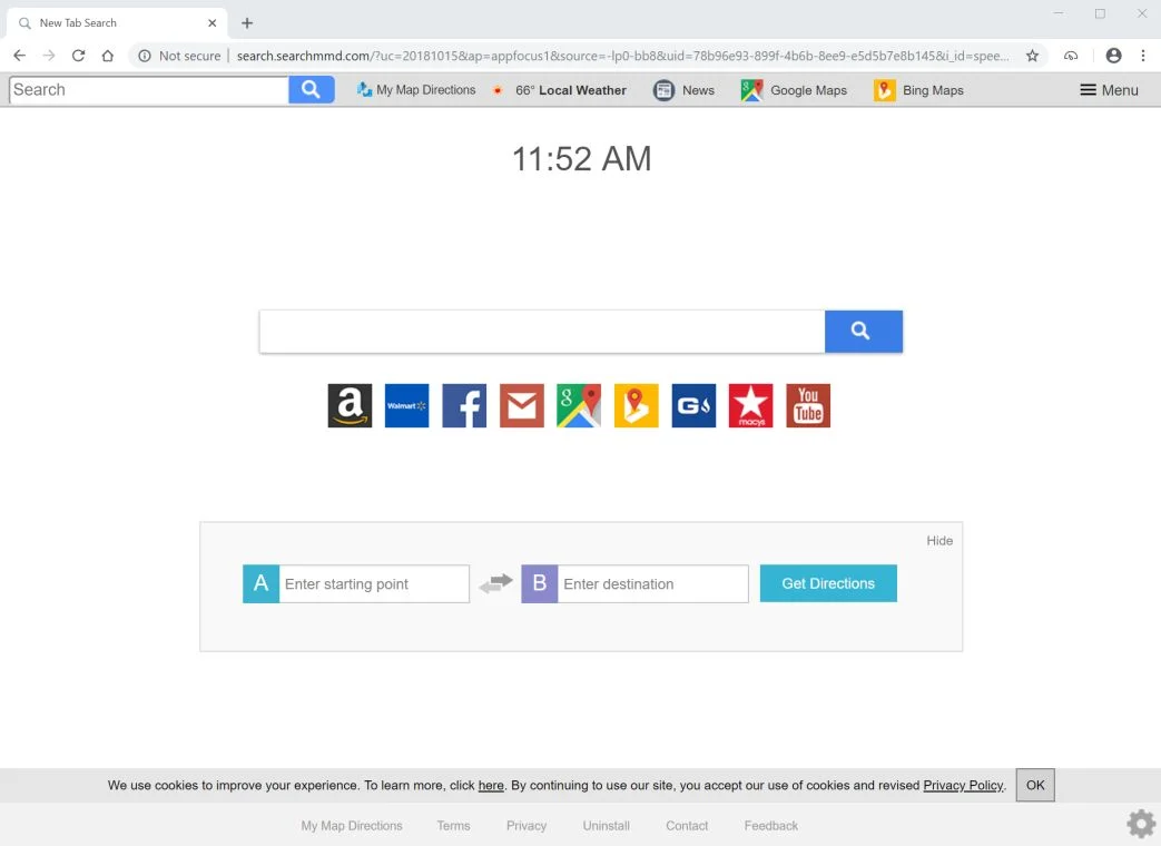 My Map Directions New Tab Search virus