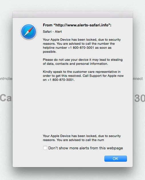 YOUR APPLE COMPUTER HAS BEEN LOCKED Scam Virus