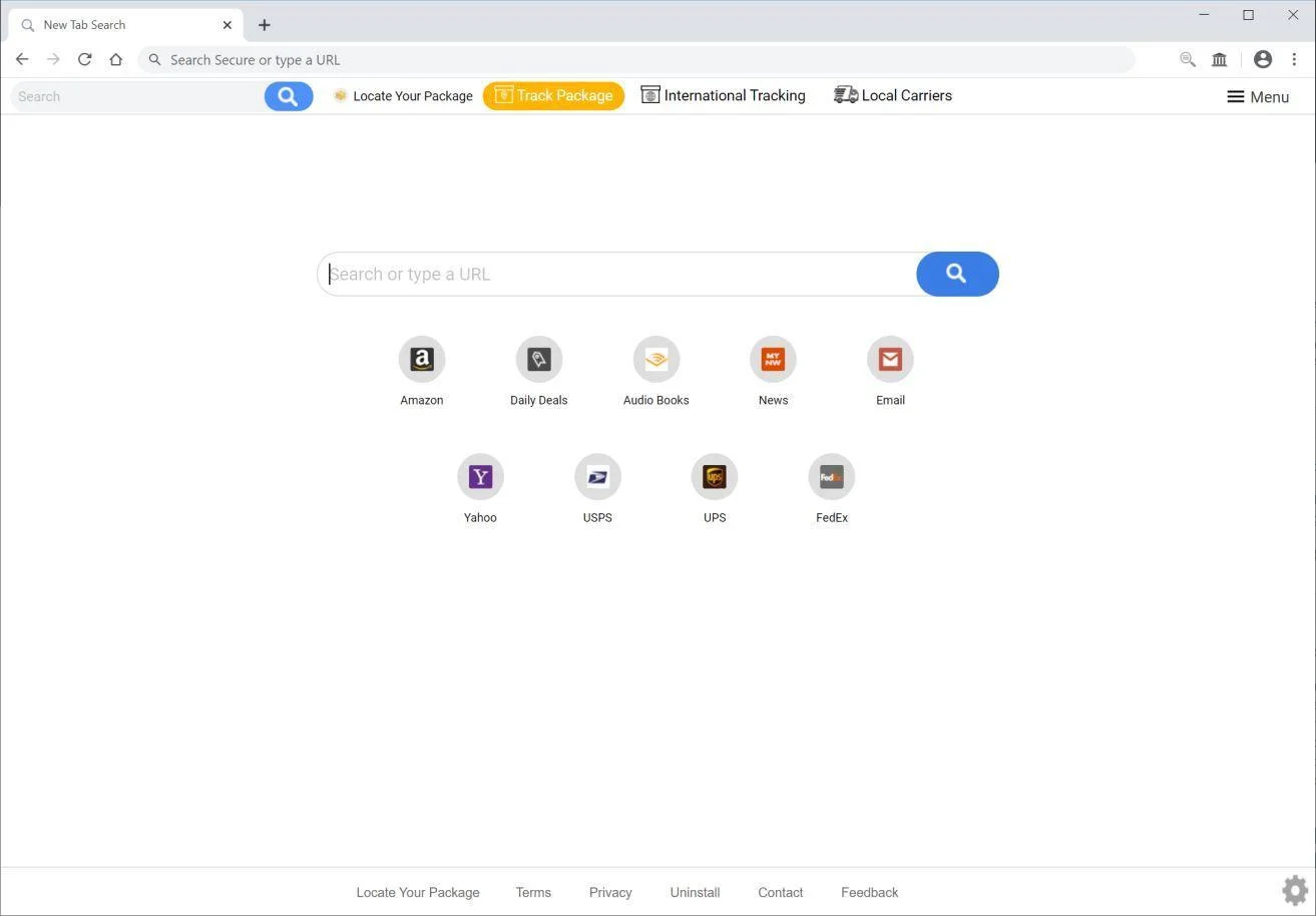 Remove Locate Your Package browser hijacker (Virus Removal Guide) 1 Image: Chrome browser is redirected to Locate Your Package