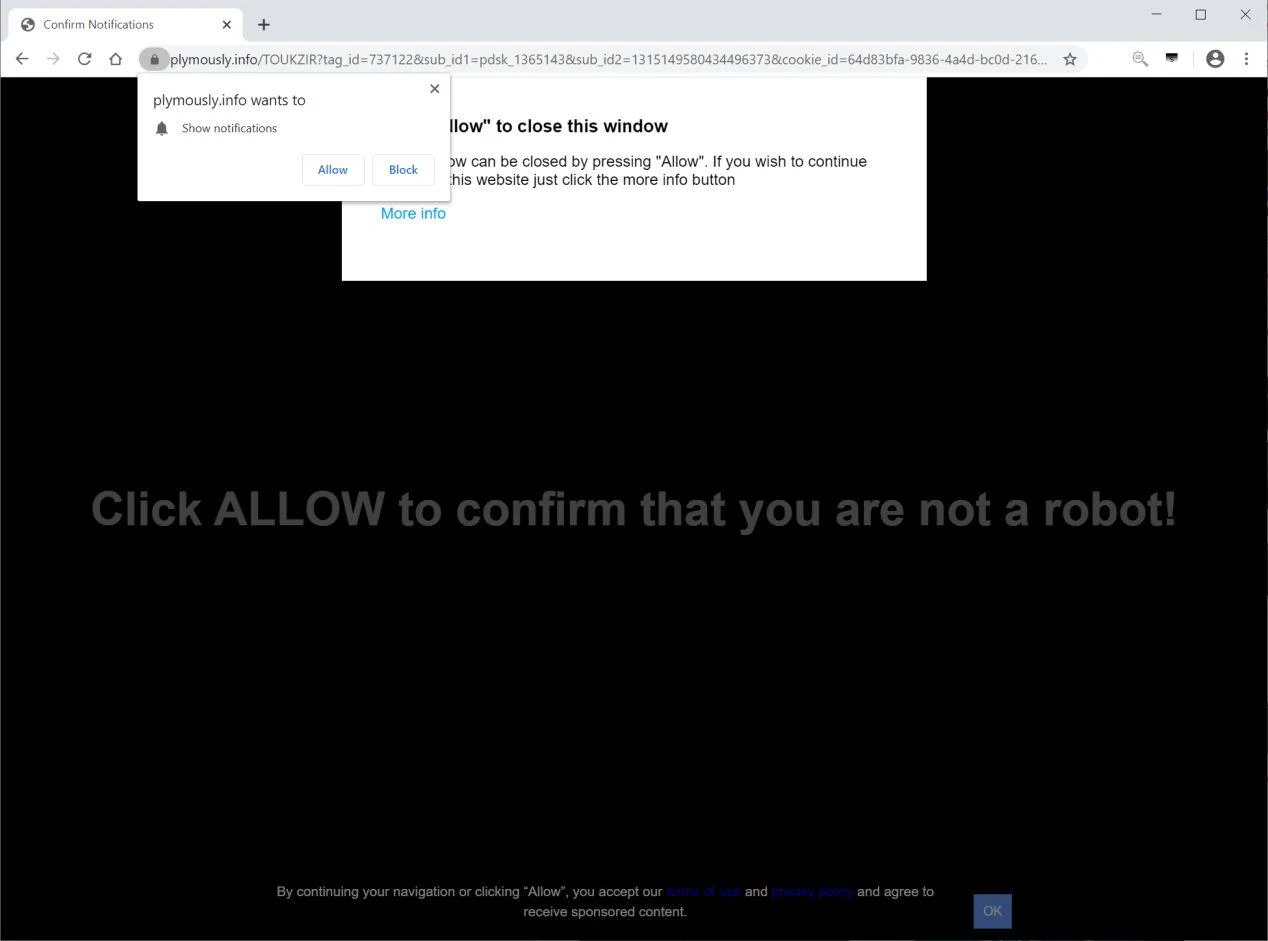 Remove Plymously.info pop-up ads (Virus Removal Guide) 1 Image: Chrome browser is redirected to Plymously.info