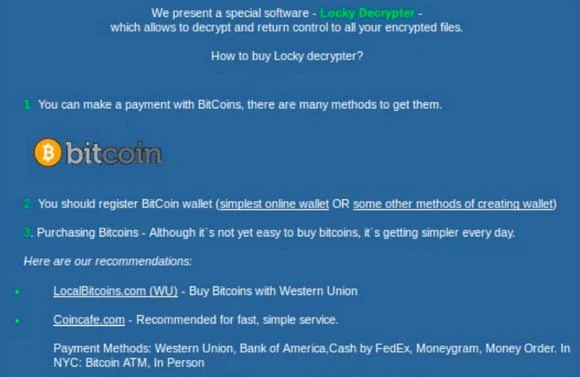 Locky Ransomware Locky Ransomware Bitcoin
