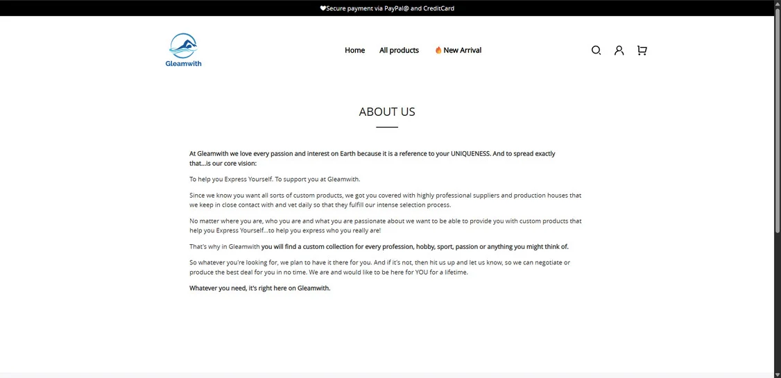 Gleamwith.com Store Is a Scam - Avoid at All Costs 1 Gleamwith.com scam