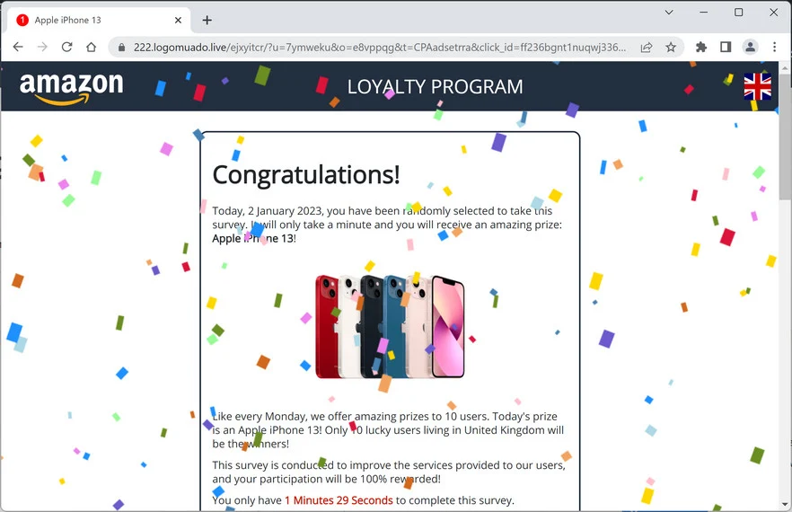 Image: Logomuado.live Fake Amazon Loyalty Program Survey