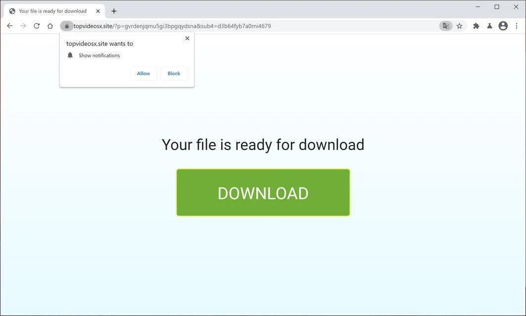 Remove Topvideosx.site pop-up ads (Virus Removal Guide) 1 Image: Chrome browser is redirected to Topvideosx.site