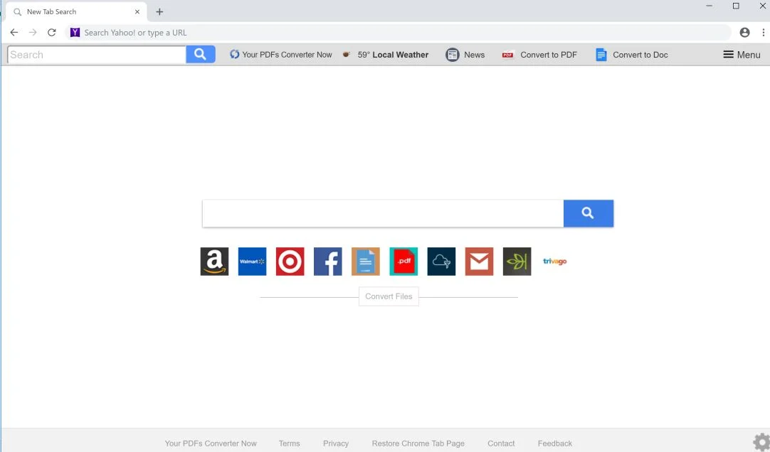 Your PDFs Converter Now New Tab Search virus