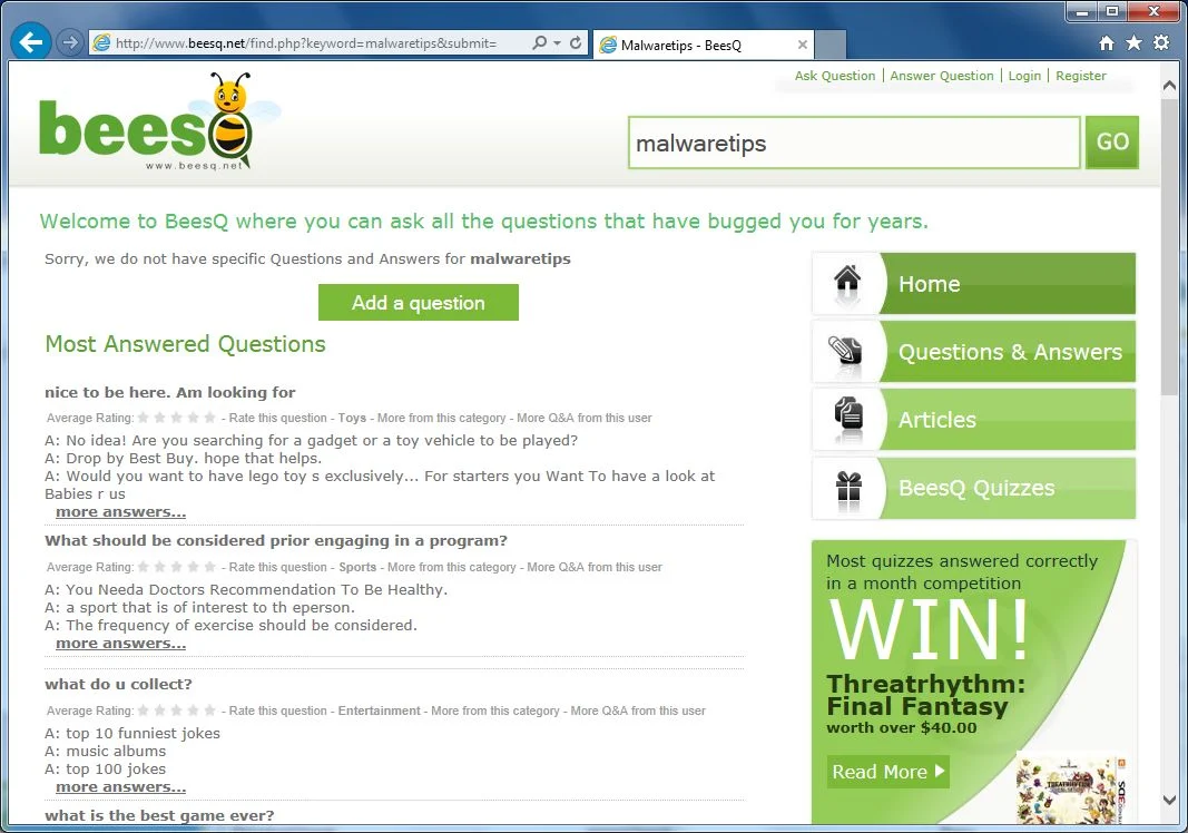 BeesQ.net virus