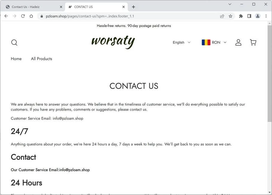 Pzloam.shop Scam