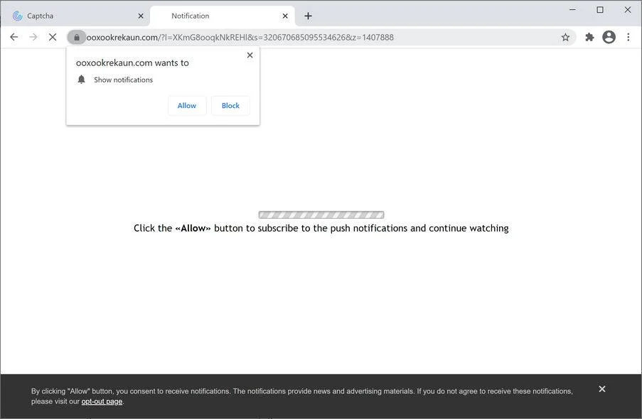 Remove Ooxookrekaun.com pop-up ads (Virus Removal Guide) 1 Image: Chrome browser is redirected to Ooxookrekaun.com