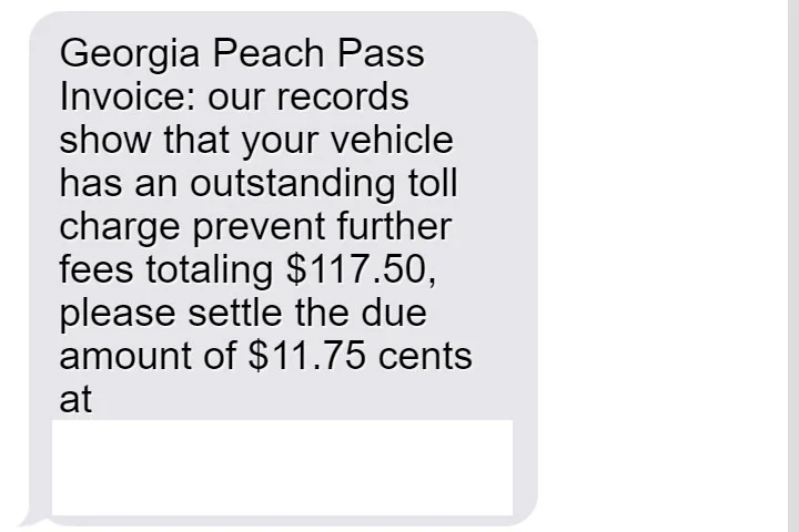 Georgia Peach Pass Invoice
