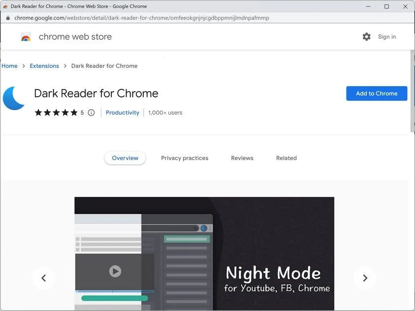 Image: Dark Reader for Chrome Chrome extension