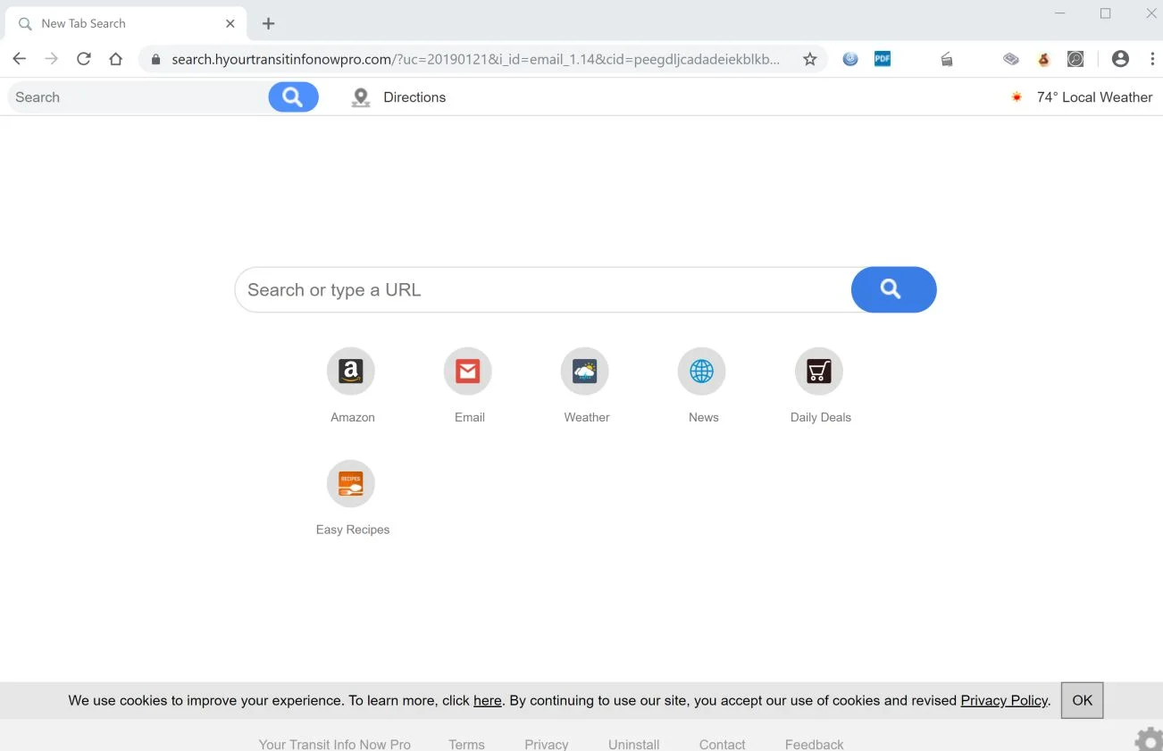 Remove Search.hyourtransitinfonowpro.com redirect (Virus Removal Guide) 1 Image: Chrome browser is redirected to search.hyourtransitinfonowpro.com