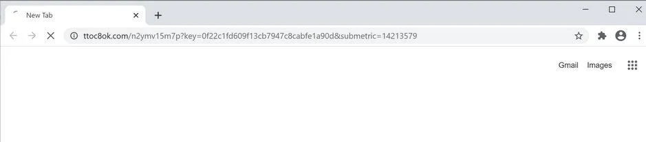 Image: Chrome browser is redirected to Ttoc8ok.com