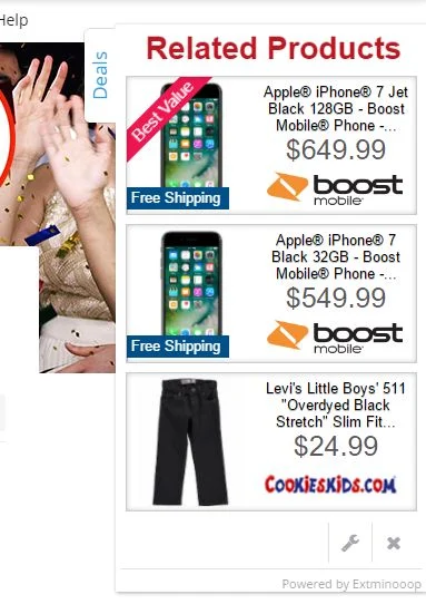 Ads by Extminoop virus