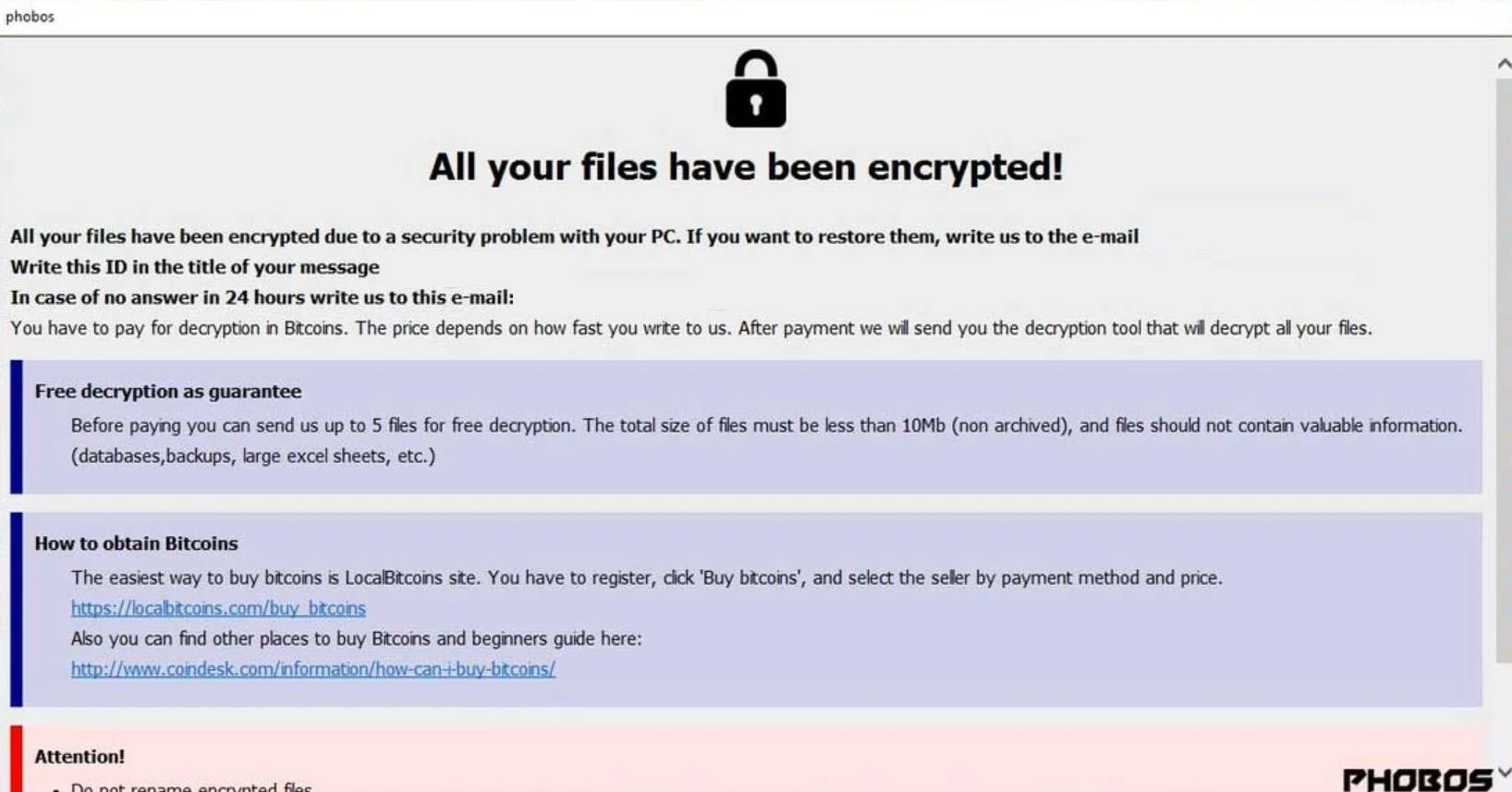 Phobos Ransomware