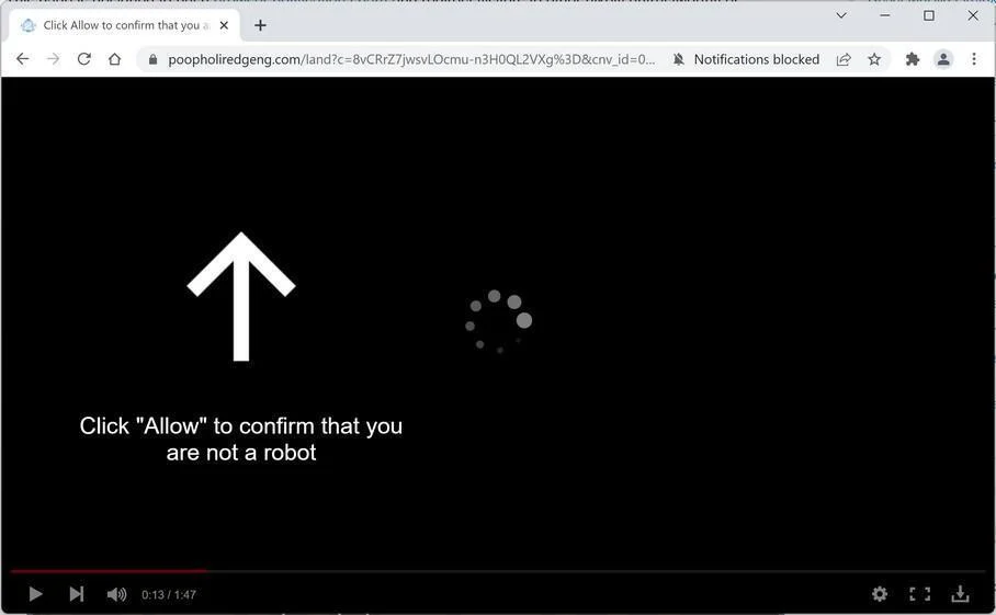Remove Poopholiredgeng.com Pop-up Ads (Virus Removal Guide) 1 Image: Chrome browser is redirected to Poopholiredgeng.com