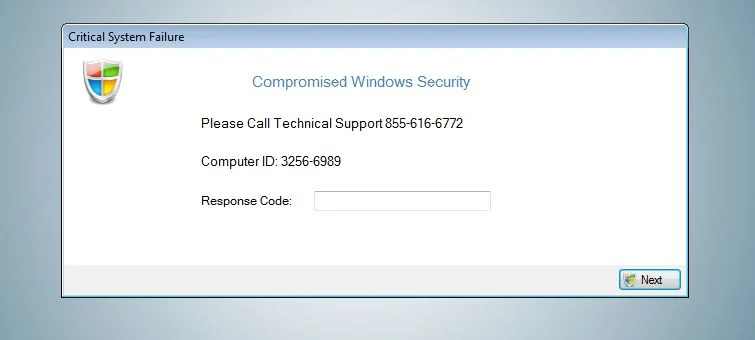 Critical System Failure alert