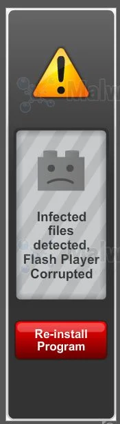 [Image: Infected files have corrupted your Flash Player virus]