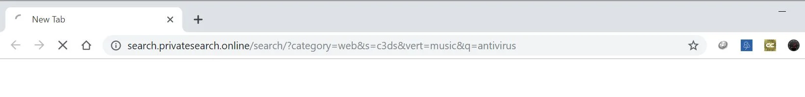 Image: Google Chrome is redirected to the Search.privatesearch.online site