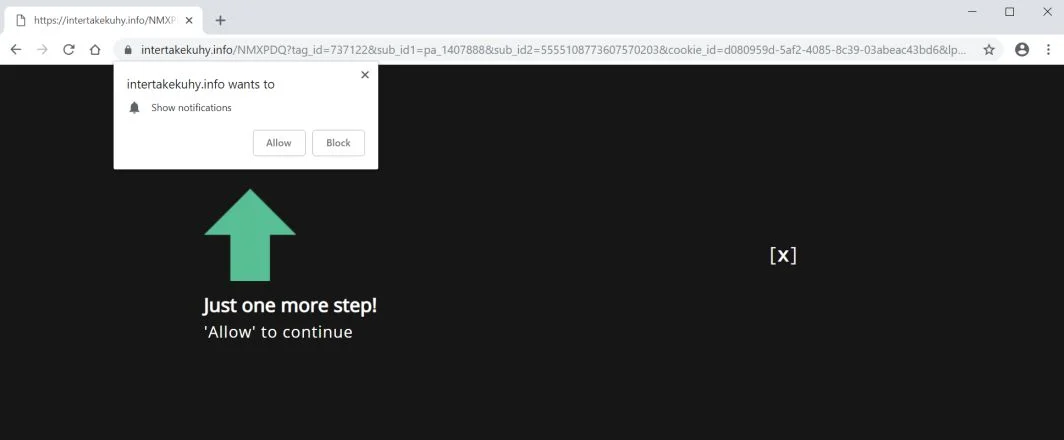 Intertakekuhy.info redirect virus