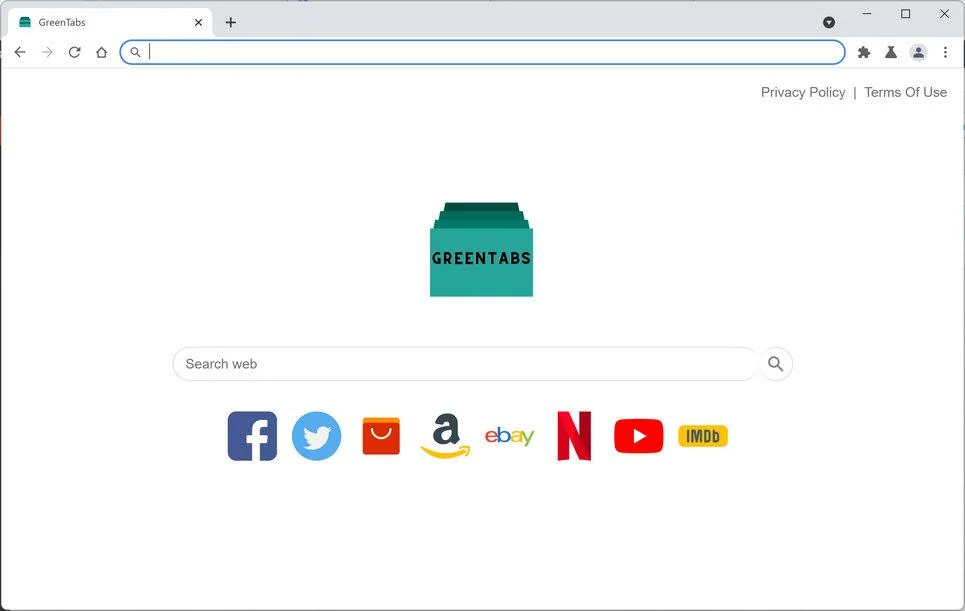 Image: Chrome browser is redirected to GreenTabs