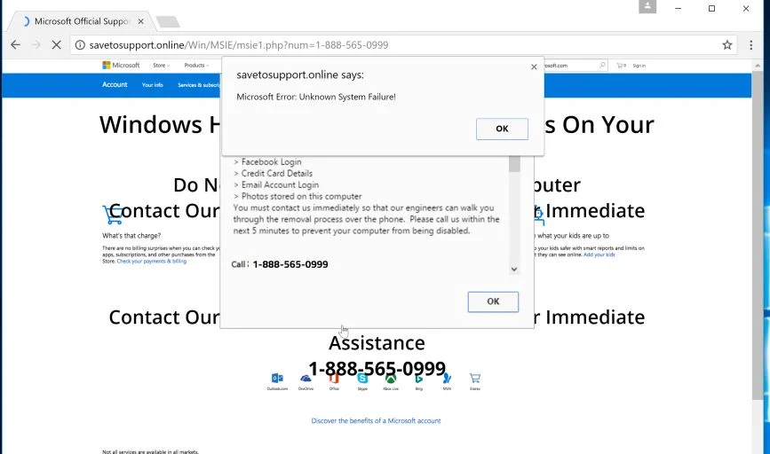 Microsoft Error Unknown System Failure Virus