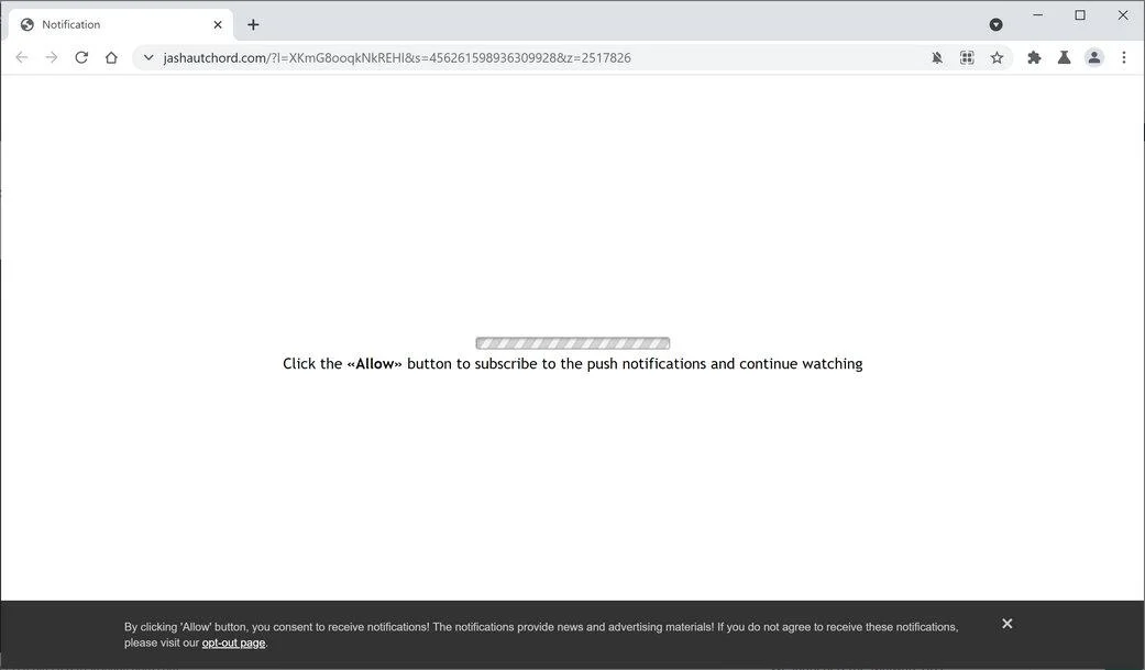 Remove Jashautchord.com pop-up ads (Virus Removal Guide) 1 Image: Chrome browser is redirected to Jashautchord.com