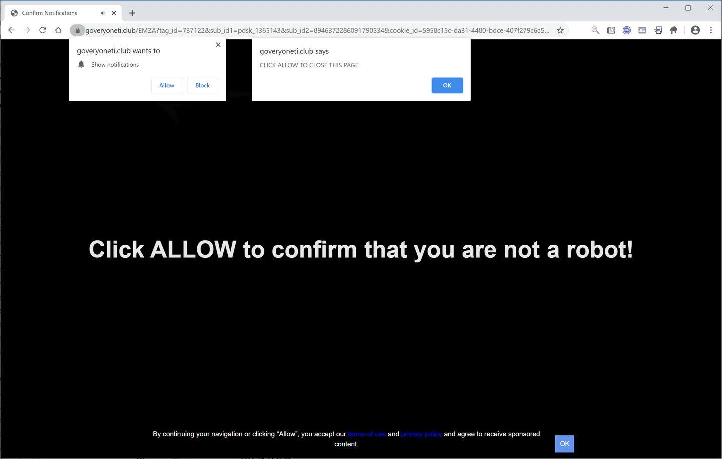 Remove Goveryoneti.club pop-up ads (Virus Removal Guide) 1 Image: Chrome browser is redirected to Goveryoneti.club