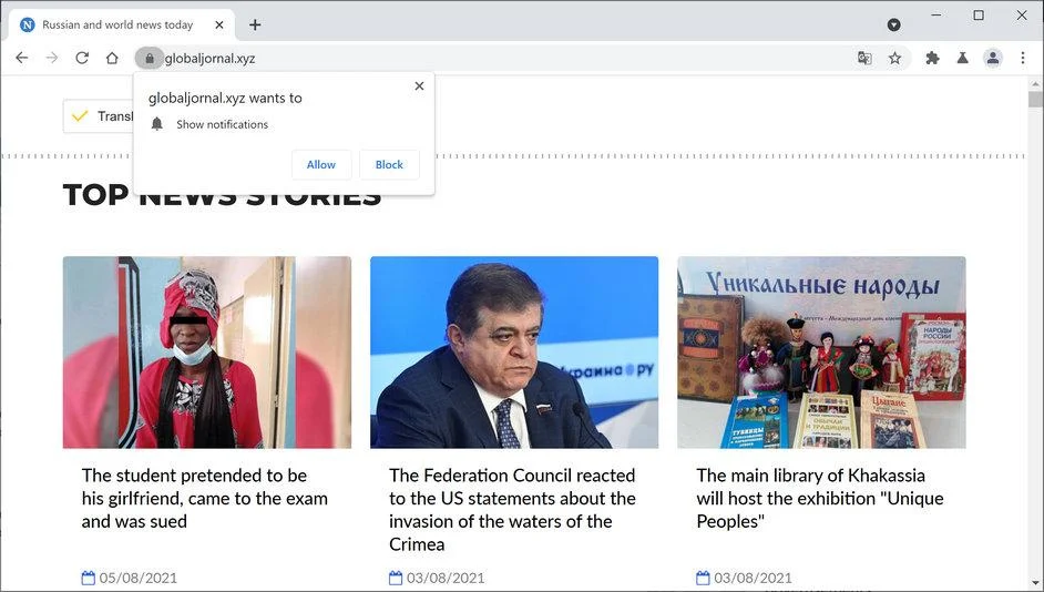 Remove Globaljornal.xyz pop-up ads (Virus Removal Guide) 1 Image: Chrome browser is redirected to Globaljornal.xyz