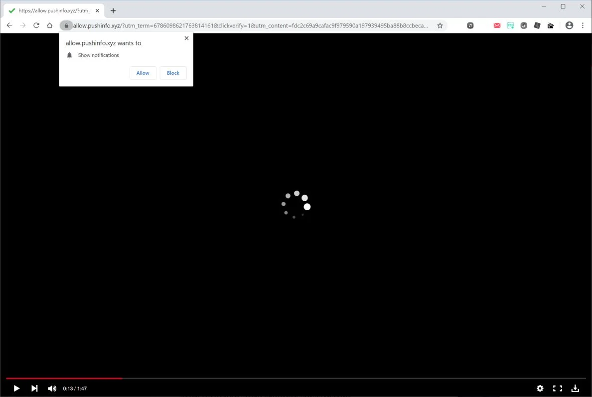 How to remove Allow.pushinfo.xyz pop-up ads (Virus Removal Guide) 1 Image: Chrome browser is redirected to Allow.pushinfo.xyz