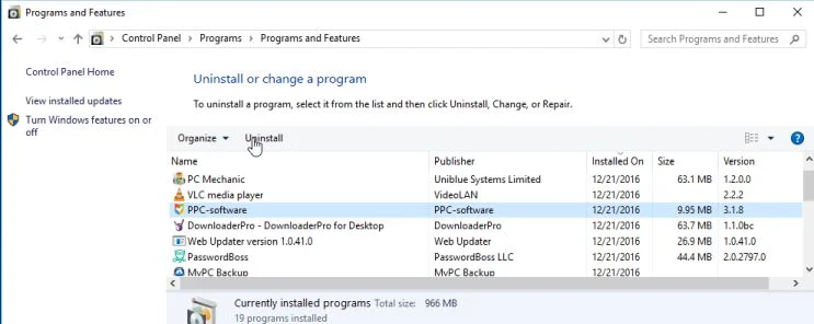 Uninstall Pro PC Cleaner