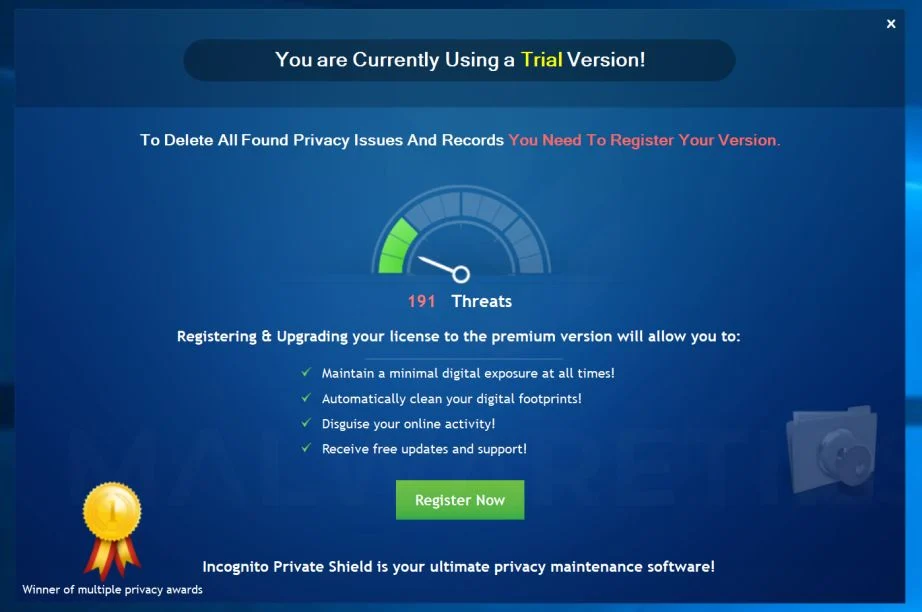 Image: Incognito Private Shield Pop-ups