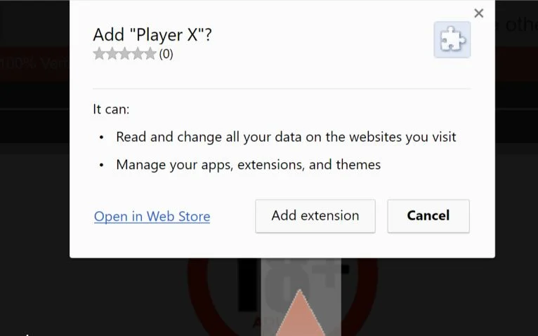 Player X Chrome Extension Virus