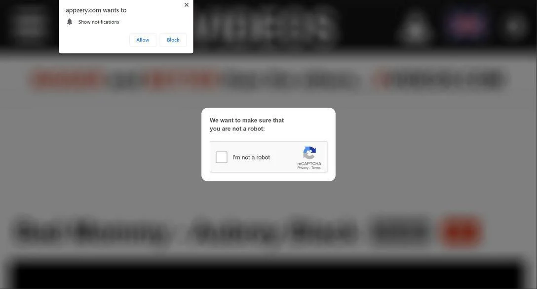 Image: Chrome browser is redirected to Appzery.com