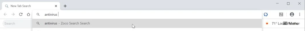 Image: Chrome browser is redirected to Zoco Search