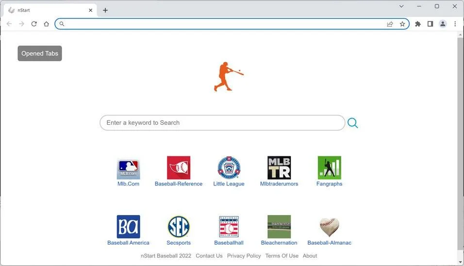 How To Remove Baseball Start (Virus Removal Guide) 1 Image: Baseball Start new tab page
