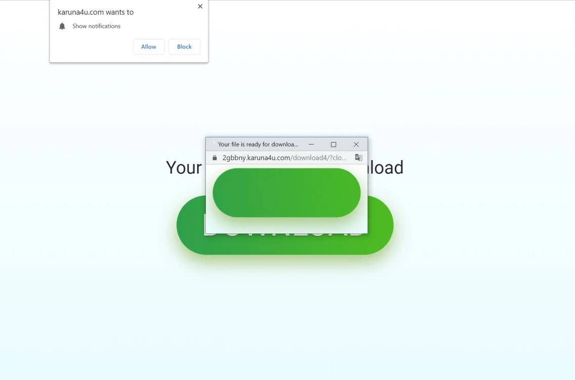How to remove Karuna4u.com pop-up ads (Virus Removal Guide) 1 Image: Chrome browser is redirected to Karuna4u.com
