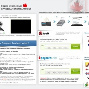 Police Cyber Investigation Departament Ukash Virus
