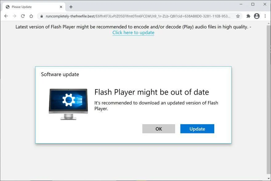 Image: Chrome browser is redirected to Runcompletely-thefreefile.best