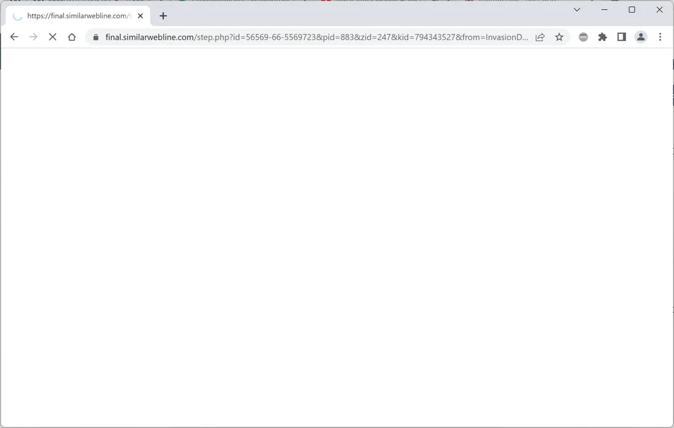 Image: Chrome browser is redirected to Similarwebline.com