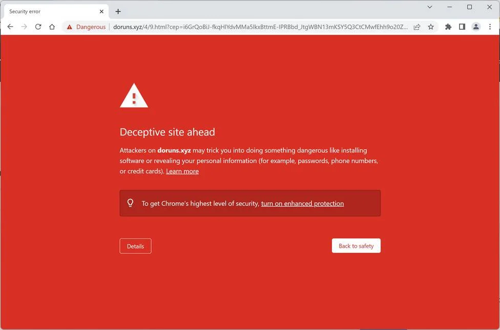 Image: Doruns.xyz Fake Antivirus Scan