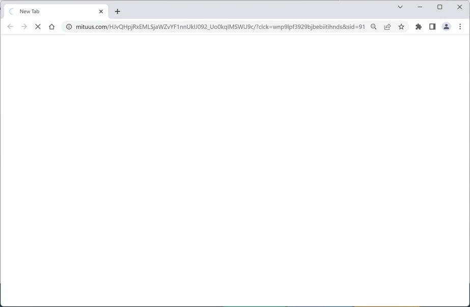 Image: Chrome browser is redirected to Mituus.com