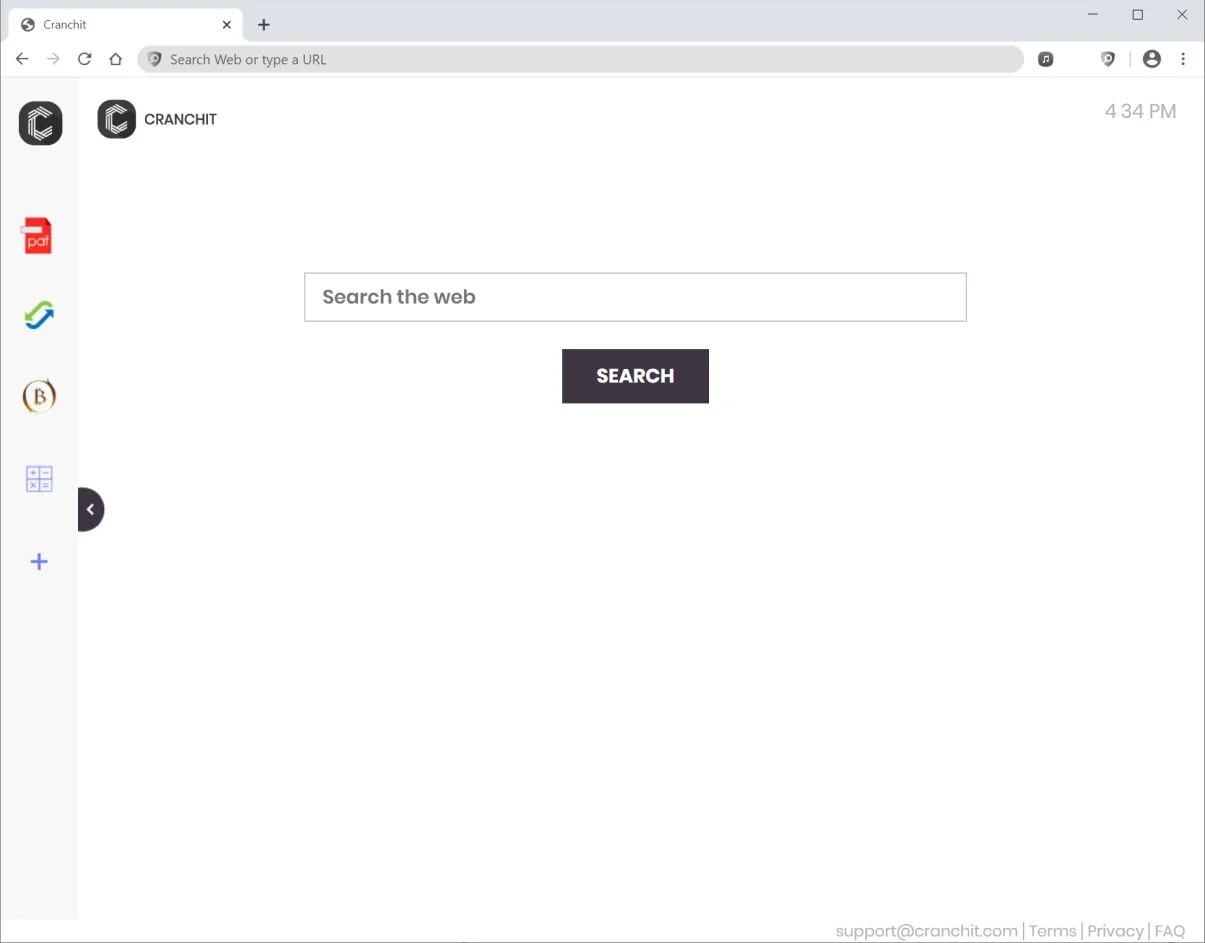 Image: Chrome browser is redirected to cranchit.com