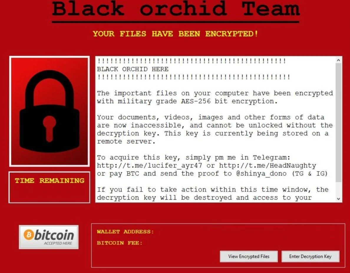 How to remove Black Orchid ransowmare (Virus Removal Guide) 1 Image: Black Orchid ransomware
