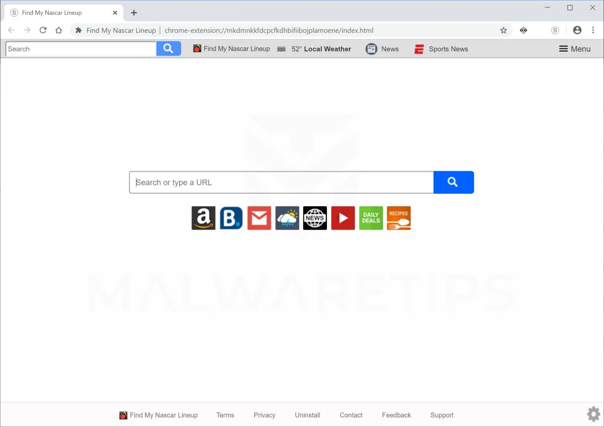 Remove Search.findmynascarlineuptab.com redirect (Virus Removal Guide) 1 Image: Chrome browser is redirected to search.findmynascarlineuptab.com