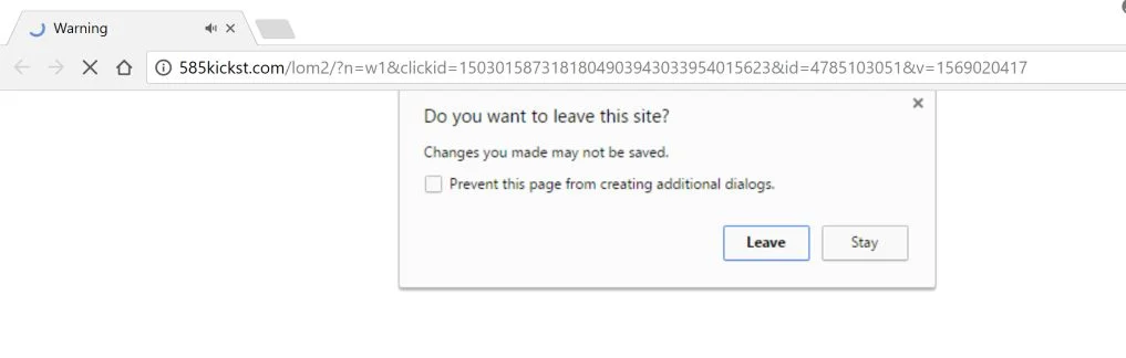 585kickst.com Chrome Scam Virus