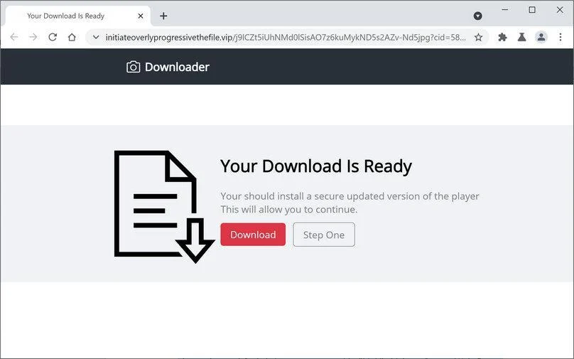 Image: Chrome browser is redirected to initiateoverlyprogressivethefile.vip
